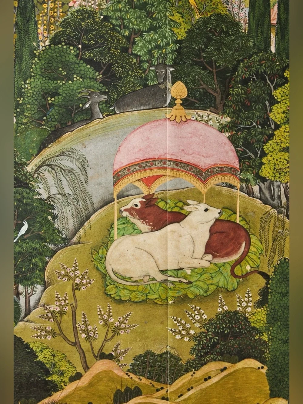 MINDTHEGAP Gardens of Jaipur Green Animal Landscape Wallpaper